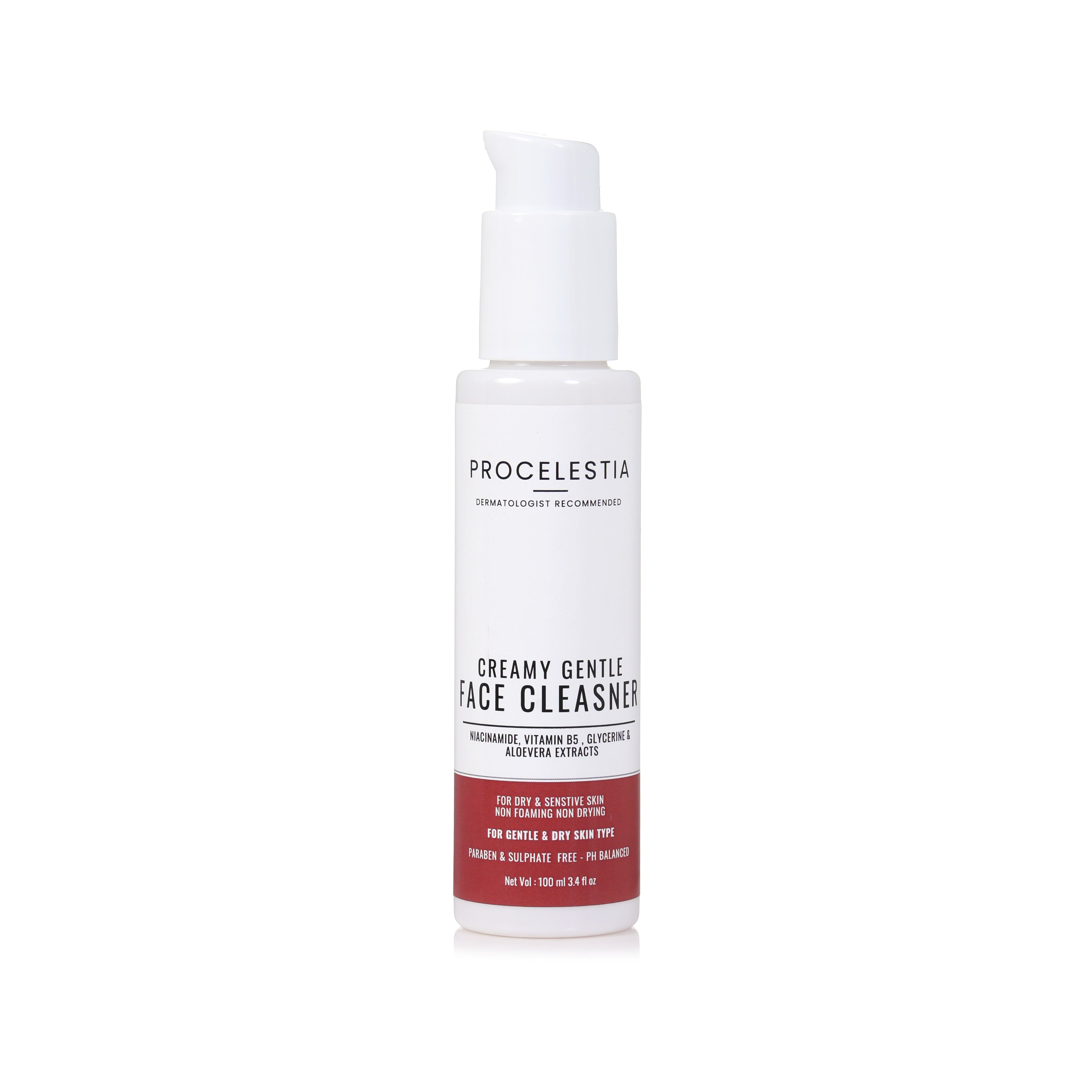 Procelestia Sulphate & Paraben-Free Gentle Face Wash Cleanser with Niacinamide & Vitamin B5 | Hydrates & Soothes Dry to Normal, Sensitive Skin |100 ml